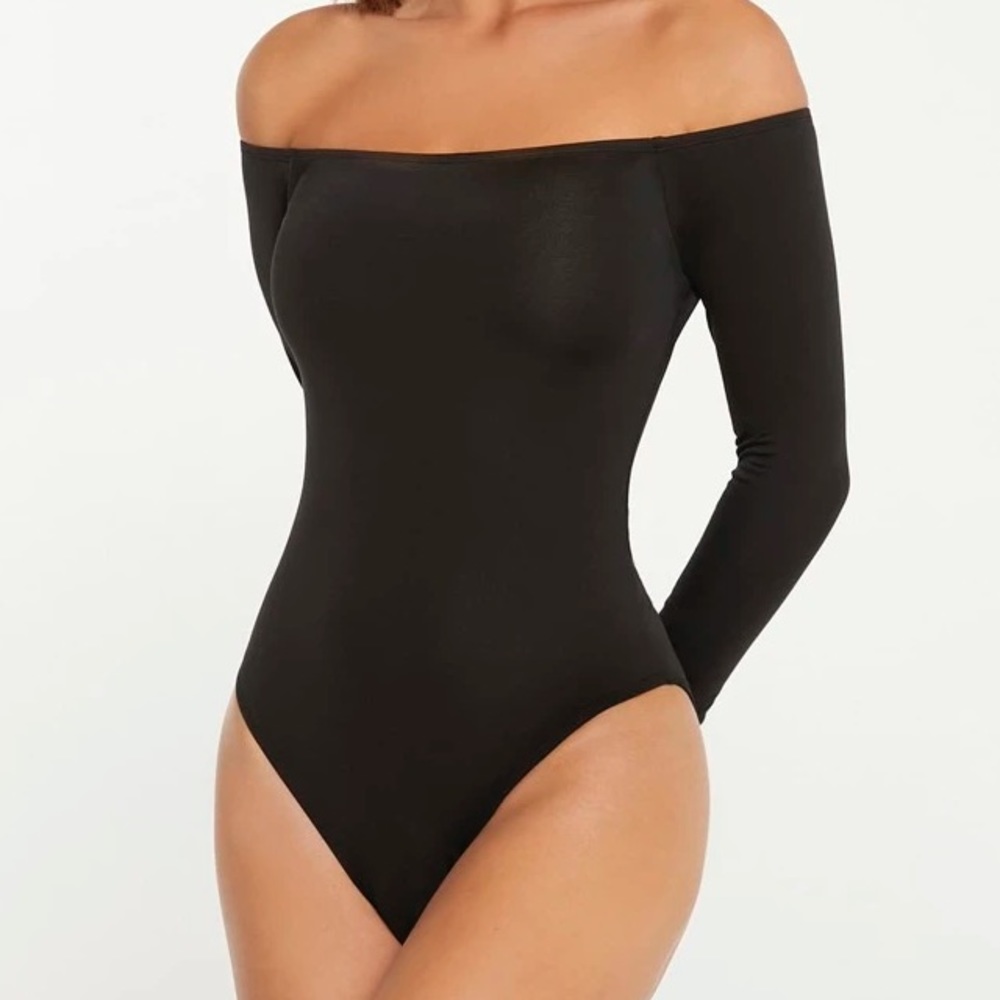Misguided Off Shoulder Black Bodysuit